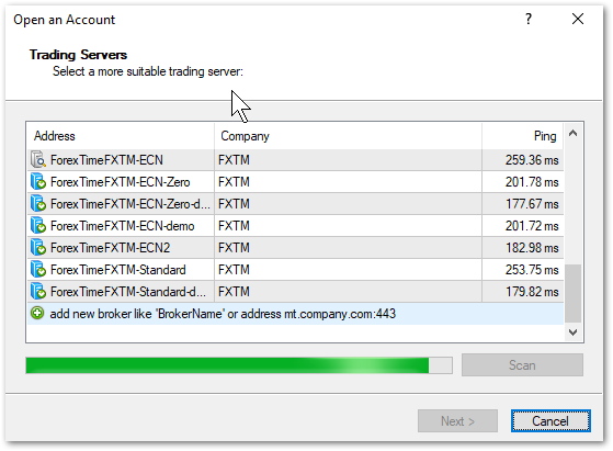 I m getting No connection error FXTM Help Centre