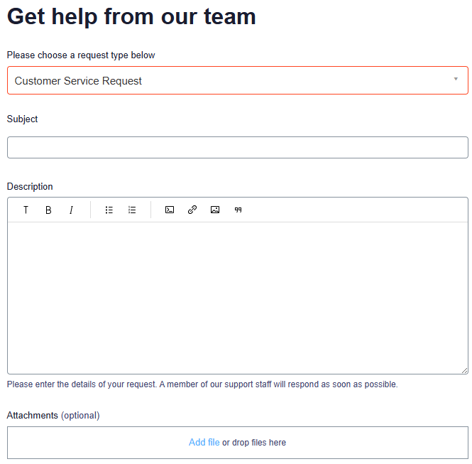 contact us form client need to provide proof of deposit